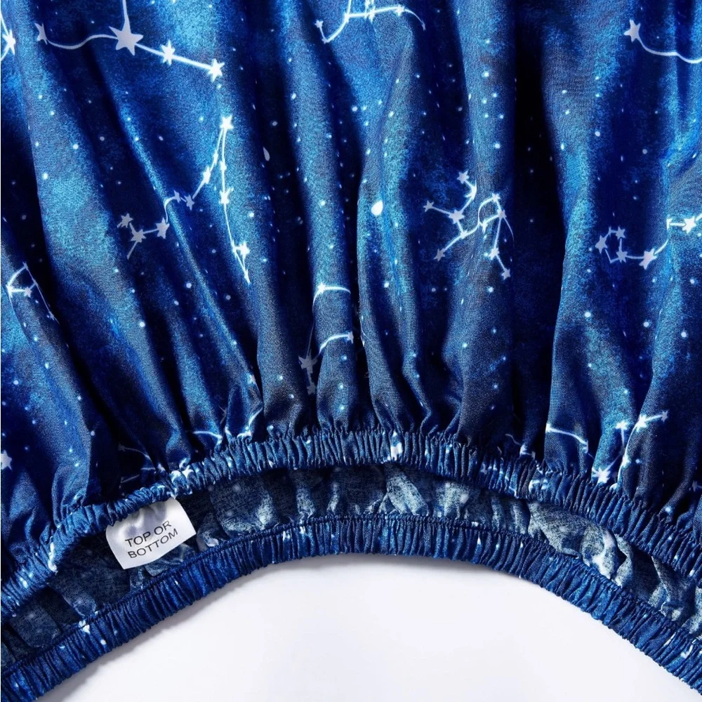Kids' Soft Microfiber Sheet Set, Navy Blue Stars 4 Pieces Bedding Set